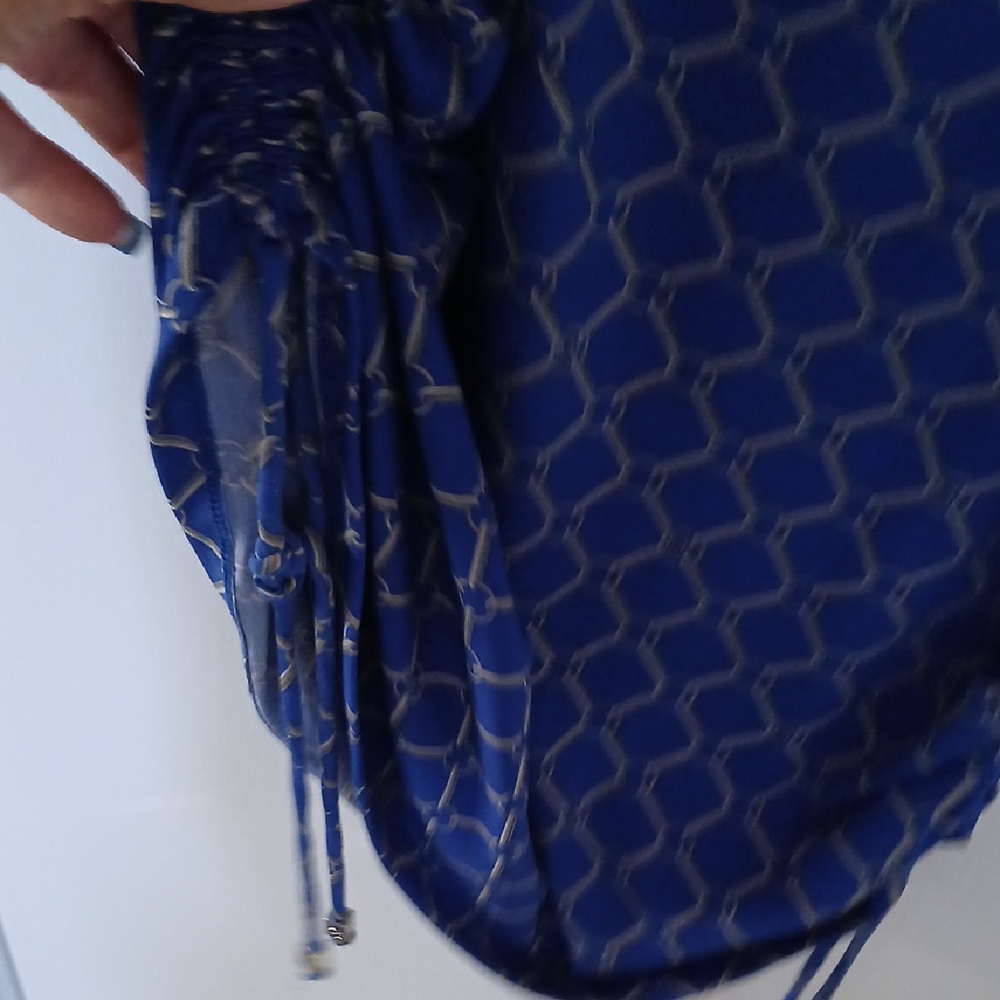 Michael Kors Royal Blue Tank Top with Gold Chain Design - Picture 4 of 5